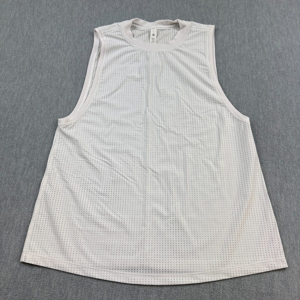 Lululemon Tank Top Women 2 White Breeze by Muscle Runnng Athletic Training Gym